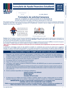 Formulario de Ayuda Financiera Estudiantil 2015-2016