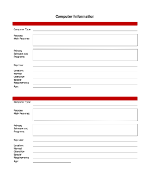 Computer Information Form