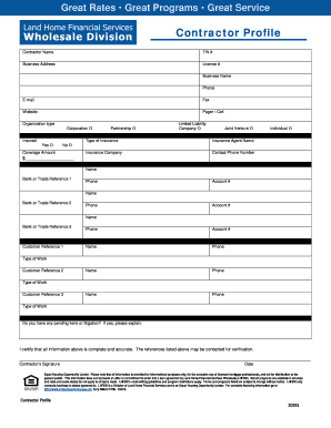 Contractor Profile Form