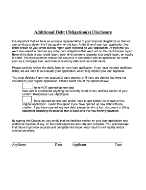 Additional Debt Obligation Disclosure