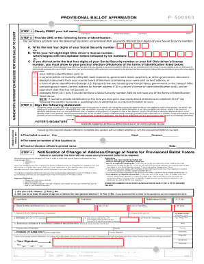 Provisional Ballot Affirmation Form