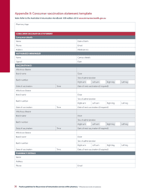 Consumer Vaccination Statement Template