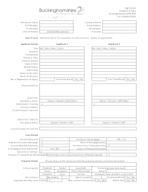 UK Mortgage Application Form