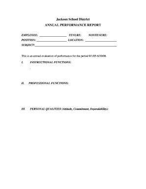 Jackson School District Annual Performance Report