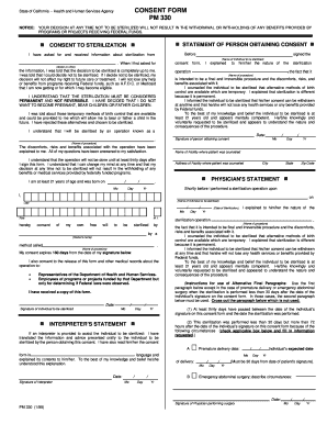 California Sterilization Consent Form