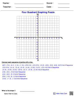 Four Quadrant Graphing Puzzle