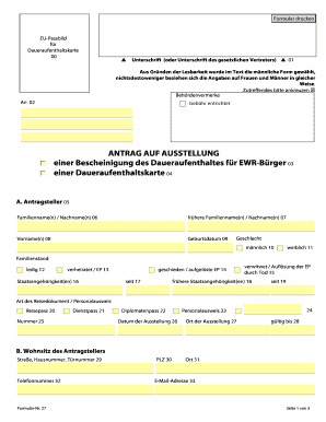 Anfrage auf Ausstellung einer Bescheinigung des Daueraufenthaltes für EWR-Bürger