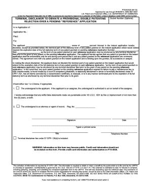 USPTO Terminal Disclaimer Form