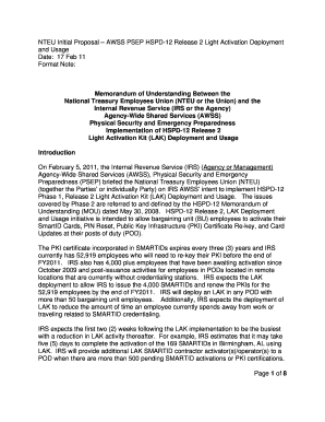 Memorandum of Understanding for HSPD-12 LAK Deployment
