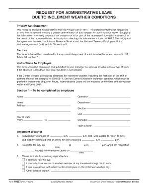 IRS Request for Administrative Leave