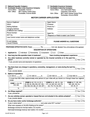 Motor Carrier Application