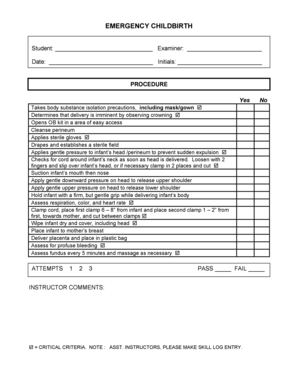 Emergency Childbirth Procedure Form