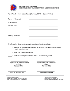 Philippines Nomination Form