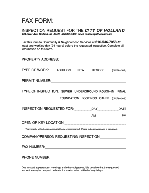 Inspection Request Form