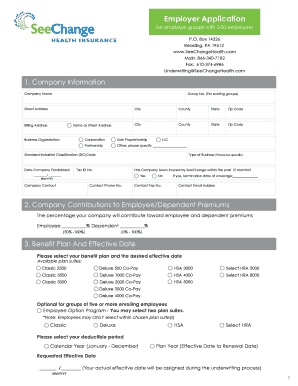 Employer Application for SeeChange Health