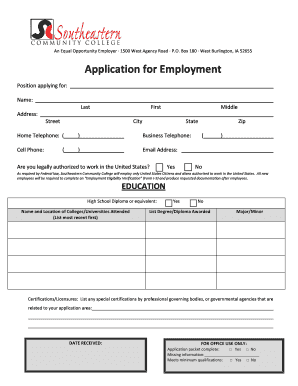Application for Employment
