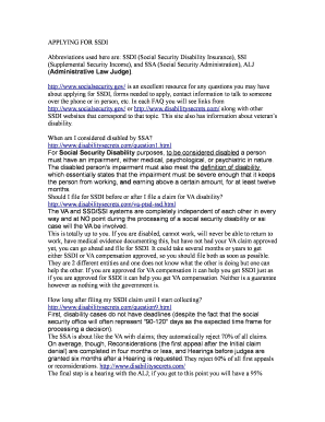 Fillable Online APPLYING FOR SSDI Fax Email Print - pdfFiller