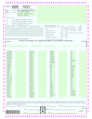 2008 LOUISIANA Resident - revstatelaus - rev state la