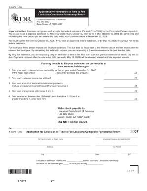 Louisiana Composite Partnership Return Extension Form