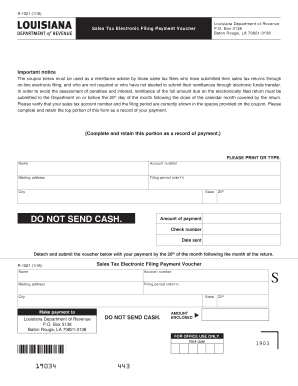 Louisiana Sales Tax Electronic Filing Payment Voucher