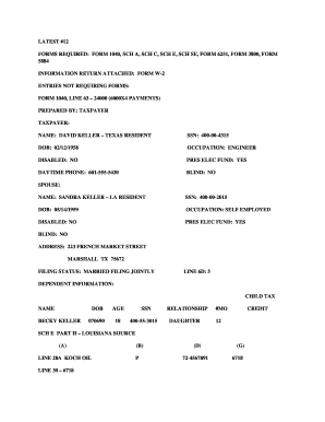 US Federal Tax Return Form 1040
