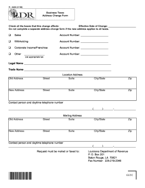 Louisiana Business Tax Address Change Form