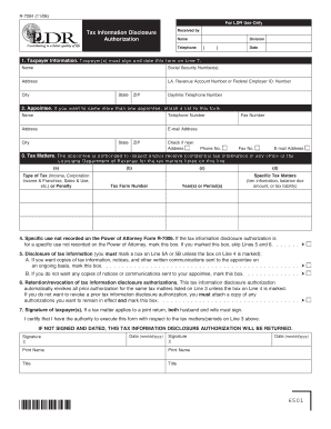 Louisiana Tax Information Disclosure Form