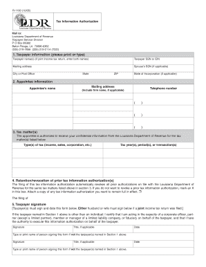 Louisiana Tax Information Authorization