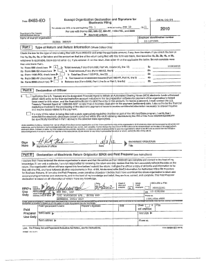 Form 8453EO Exempt Organization Declaration