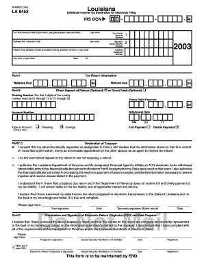 Louisiana Individual Income Tax Declaration