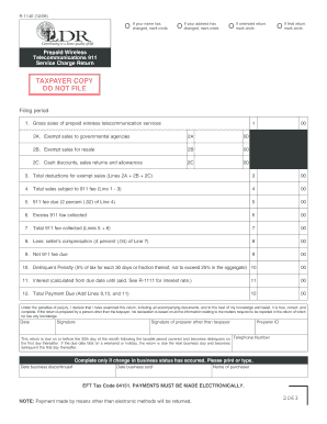 Prepaid Wireless 911 Service Charge Return