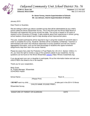 Illinois 5Essentials Survey Opt-Out Form