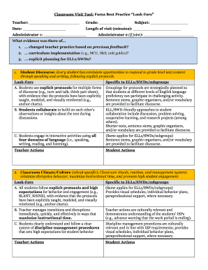Classroom Visit Tool