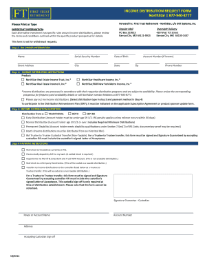 Income Distribution Request Form