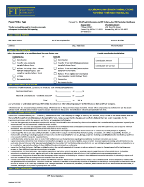 Additional Investment Instructions for NorthStar Healthcare IRA
