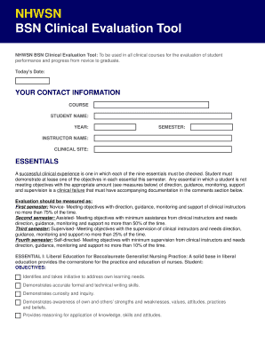 BSN Clinical Evaluation Tool