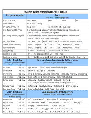 COMMUNITY MATERNAL AND NEWBORN HEALTH CARE CHECKLIST 1 - nursing emory