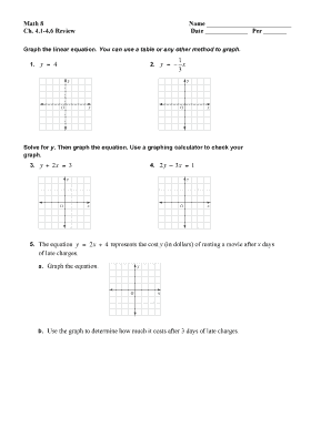 Math 8 Chapter 4.1-4.6 Review Worksheet