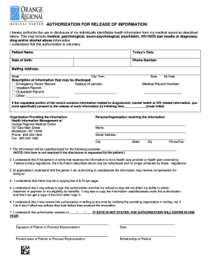 Authorization for Release of Information