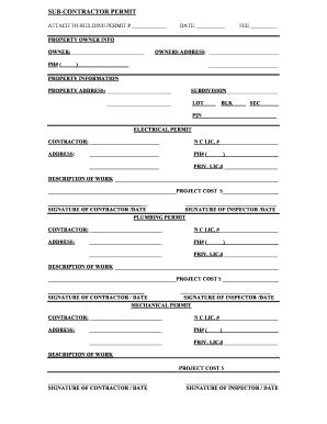 Subcontractor Permit