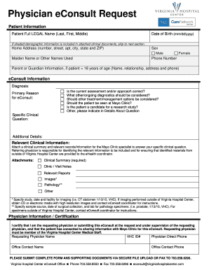 Physician eConsult Request Form