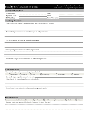 Faculty Self-Evaluation Form