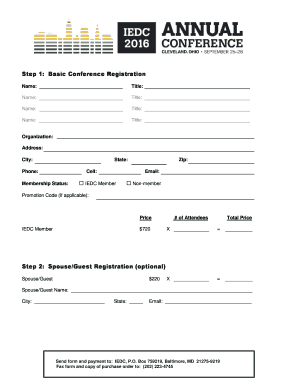 IEDC Conference Registration Form