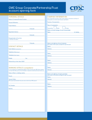 CMC Group Corporate/Partnership/Trust Account Opening Form