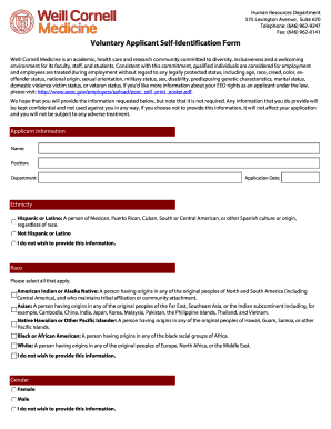 Voluntary Applicant Self-Identification Form