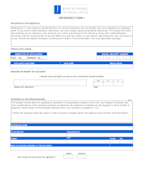 Graduate Program Reference Form