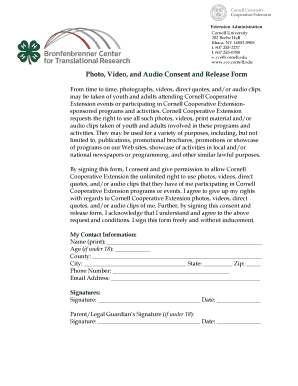 Photo Video Audio Consent Release Form