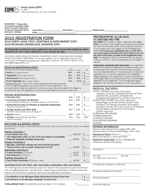2015 Great Lakes Expo Registration Form