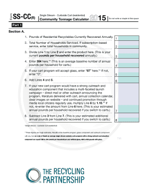 Single Stream Curbside Cart Residential Calculator