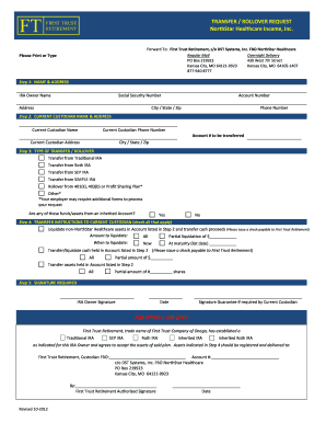 Transfer Rollover Request Form